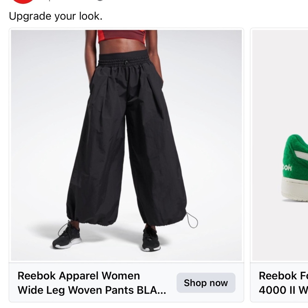 Reebok Women's Black Wide Leg Pants